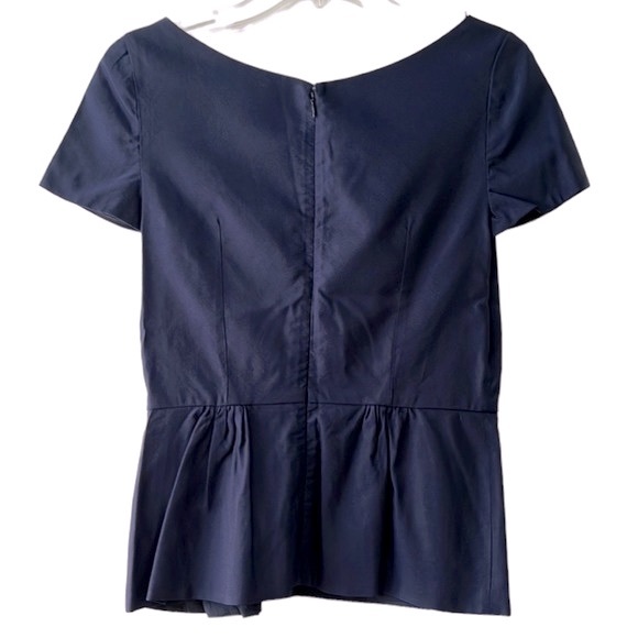 Prada Short Sleeve Peplum Top, Navy, EU 42/US 6 - Picture 6 of 10
